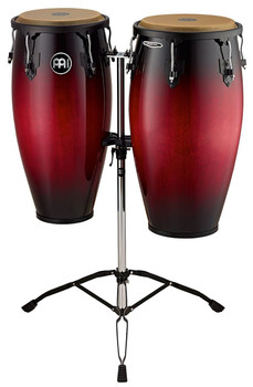 Meinl Headliner Wood Congas Set Wine Red Burst 11 and 12 in. with Tripod Stand Meinl Headliner Wood Congas Set Wine Red Burst 11 and 12 in. with Tripod Stand