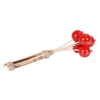 Hand Painted Rattlesnake Ball Shaker on Stick, Red Hand Painted Rattlesnake Ball Shaker on Stick, Red