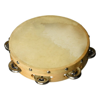 8" Wood Tambourine, Goatskin Head 8" Wood Tambourine, Goatskin Head