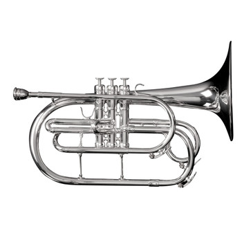 Adams Marching Mellophone w/ Case, Silver Adams Marching Mellophone w/ Case, Silver