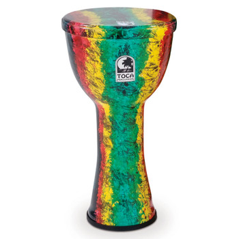Toca 10" Lightweights Series Hand Drum, Rasta w/ Strap & Bag Toca 10" Lightweights Series Hand Drum, Rasta w/ Strap & Bag