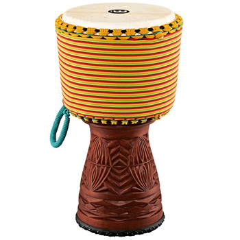 Meinl Artisan Edition Tongo Carved Djembe, Colored Rope Wrap Meinl Artisan Edition Tongo Carved Djembe, Colored Rope Wrap