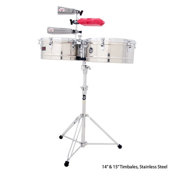 LP Prestige Timbales, 14" & 15" Stainless Steel (LP1415-S) LP Prestige Timbales, 14" & 15" Stainless Steel (LP1415-S)