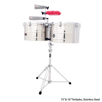 LP Prestige Timbales, 15" & 16" Stainless Steel (LP1516-S) LP Prestige Timbales, 15" & 16" Stainless Steel (LP1516-S)