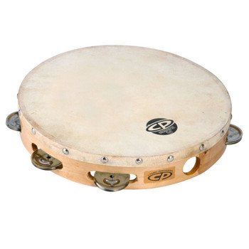 LP 10" Wood Tambourine, Headed, Single Row Jingles (CP379) LP 10" Wood Tambourine, Headed, Single Row Jingles (CP379)