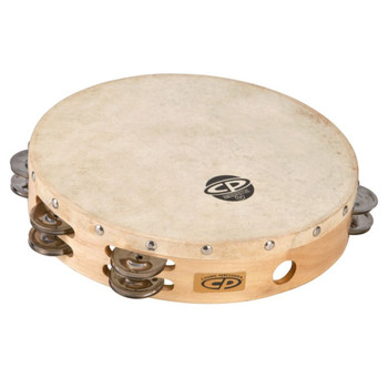 LP 10" Wood Tambourine, Headed, Double Row Jingles (CP380) LP 10" Wood Tambourine, Headed, Double Row Jingles (CP380)