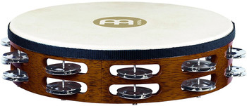 Meinl Headed Wood Tambourine Steel Jingles 2 Rows African Brown (TAH2AB) Meinl Headed Wood Tambourine Steel Jingles 2 Rows African Brown (TAH2AB)