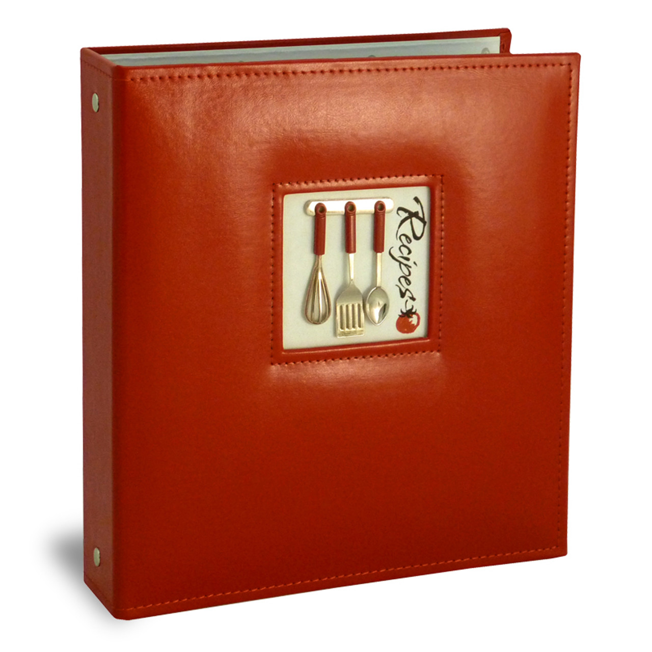 Bright Red Recipe Card Binder - Imitation Leather - Buy Online