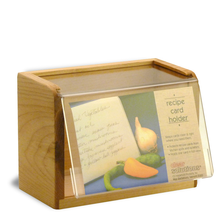 4x6 Maple Wood Recipe-Box - Acrylic Front - Made In USA 4x6 Maple Wood Recipe-Box - Acrylic Front - Made In USA