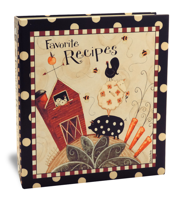 Half Page Recipe Card Binder-Dotty Farm Half Page Recipe Card Binder-Dotty Farm