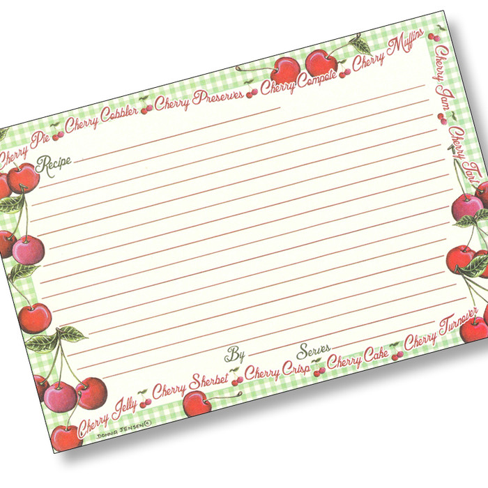 4x6 Gingham Cherry Recipe Card 4x6 Gingham Cherry Recipe Card