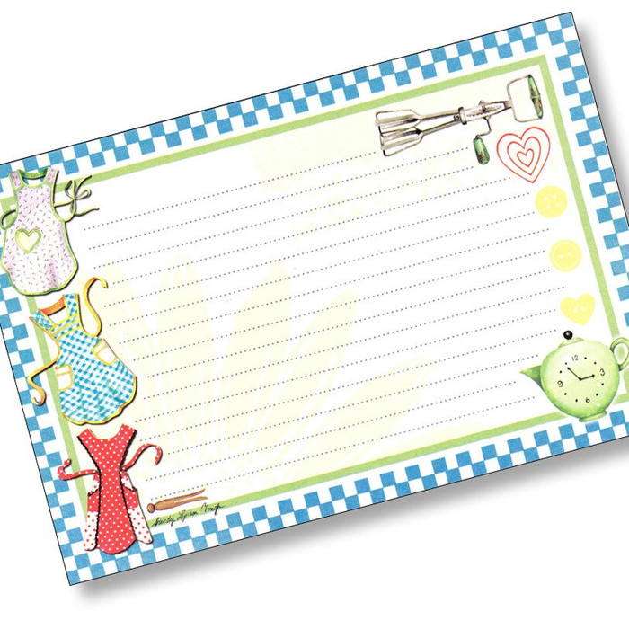 4x6 Recipe Card - Retro Aprons 36ea 4x6 Recipe Card - Retro Aprons 36ea