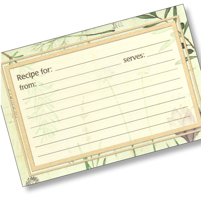 4x6 Recipe Cards - Botanical Treasures - 25 ea 4x6 Recipe Cards - Botanical Treasures - 25 ea