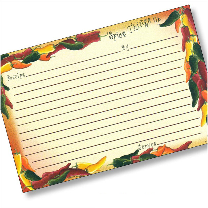 4x6 Chili Pepper Recipe Card 18ea 4x6 Chili Pepper Recipe Card 18ea