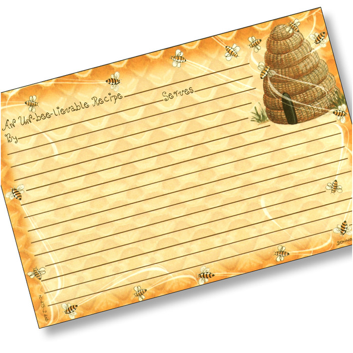 4x6 Honeybees Recipe Card 4x6 Honeybees Recipe Card
