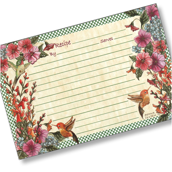 4x6 Hummingbirds Recipe Card 4x6 Hummingbirds Recipe Card