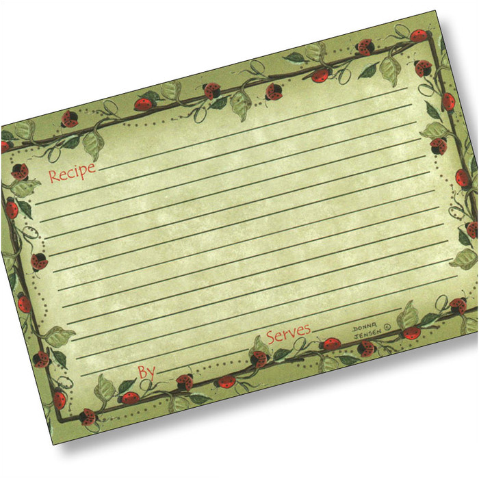 4x6 Lil' Ladybugs Recipe Card 4x6 Lil' Ladybugs Recipe Card