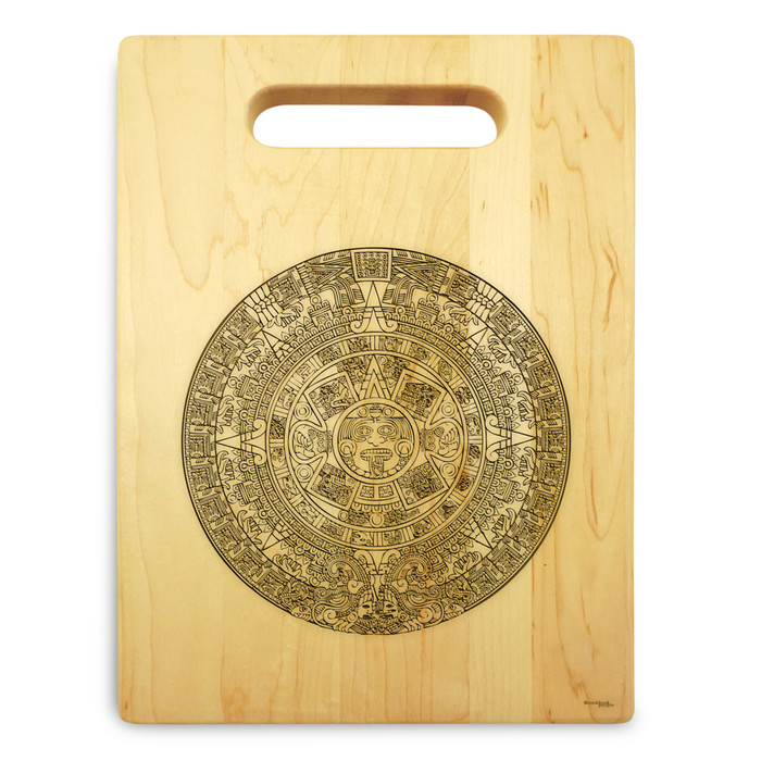 Aztec 9x12 Engraved Chopping Board Handle Maple Wood Aztec 9x12 Engraved Chopping Board Handle Maple Wood