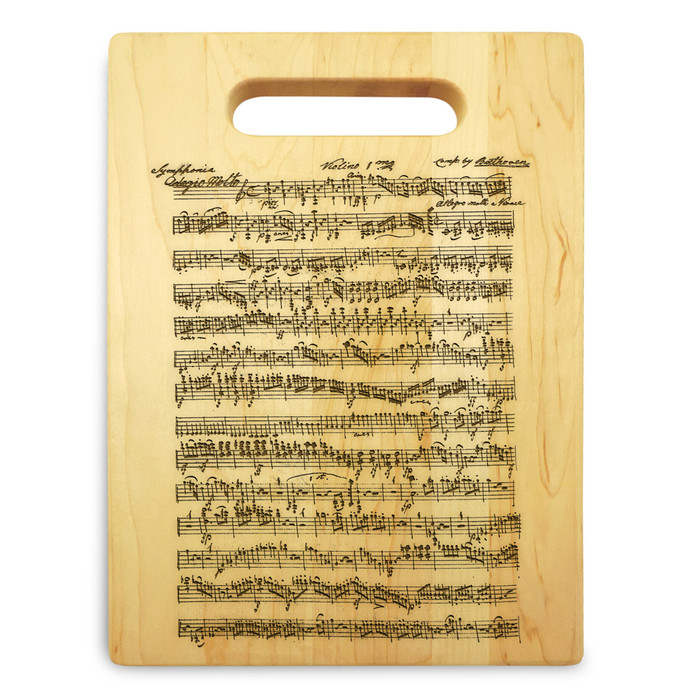 Beethoven 9x12 Small Engraved Cutting Board Handle Maple Wood Beethoven 9x12 Small Engraved Cutting Board Handle Maple Wood
