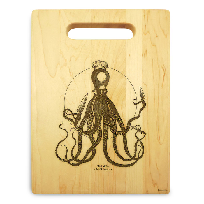 Choptipus 9x12 Personalized Chopping Board Handle Maple Wood Choptipus 9x12 Personalized Chopping Board Handle Maple Wood