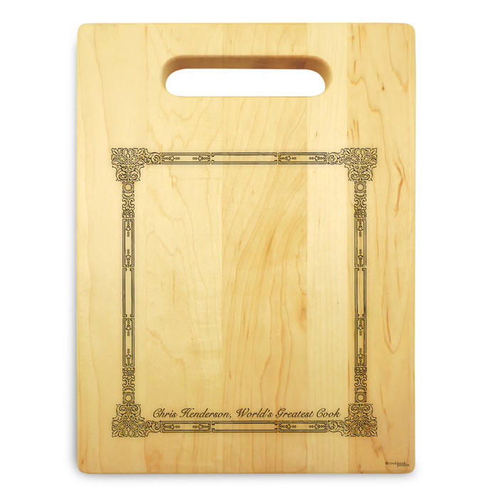 Corinthian 9x12 Engraved Cutting Board Featuring Handle Maple Wood Corinthian 9x12 Engraved Cutting Board Featuring Handle Maple Wood