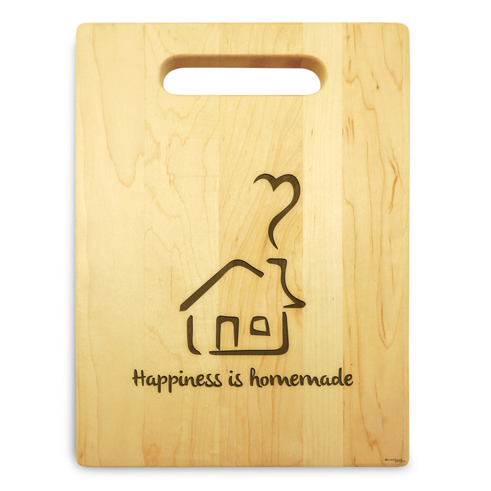 Homemade 9x12 Engraved Cutting Board Featuring Handle Maple Wood Homemade 9x12 Engraved Cutting Board Featuring Handle Maple Wood