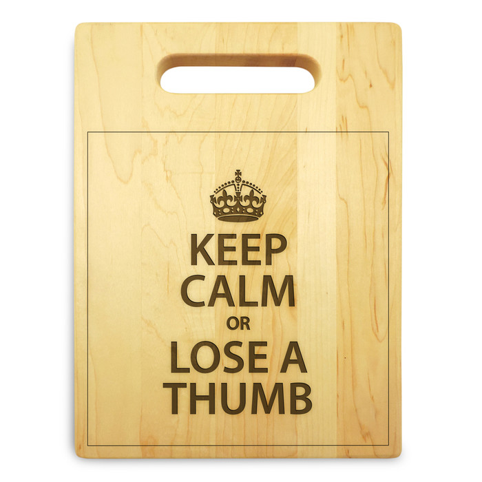 Keep Calm 9x12 Engraved Chopping Board Handle Maple Wood Keep Calm 9x12 Engraved Chopping Board Handle Maple Wood