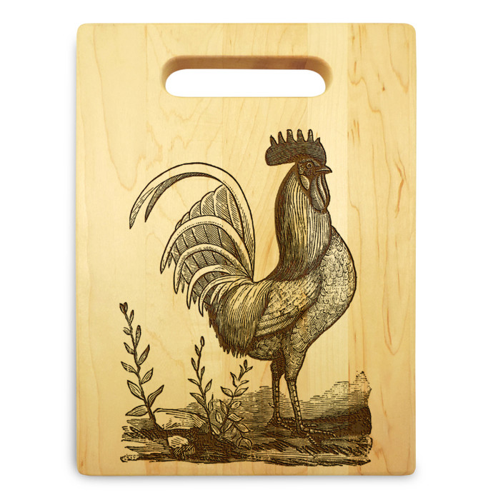 King Rooster 9x12 Small Engraved Cutting Board Handle Maple Wood King Rooster 9x12 Small Engraved Cutting Board Handle Maple Wood
