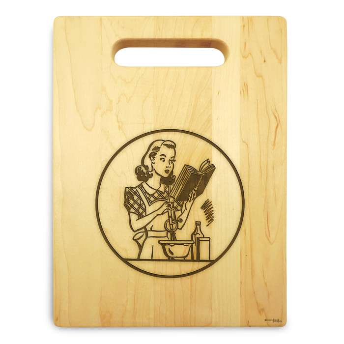 Miss Mixer 9x12 Engraved Cutting Board Featuring Handle Maple Wood Miss Mixer 9x12 Engraved Cutting Board Featuring Handle Maple Wood