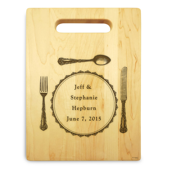 Silverware 9x12 Small Personal Cutting Board Handle Maple Wood Silverware 9x12 Small Personal Cutting Board Handle Maple Wood