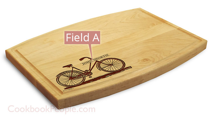 Curved Side Cutting Board in Bicycle Style. Engraved for ...
