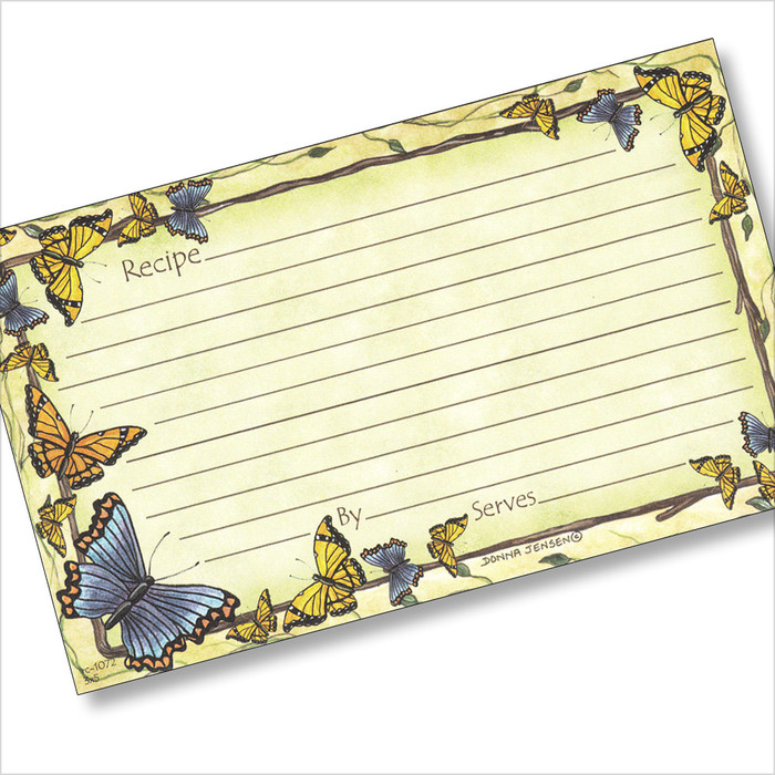 3 x 5 Butterflies & Bees Recipe Card 3 x 5 Butterflies & Bees Recipe Card