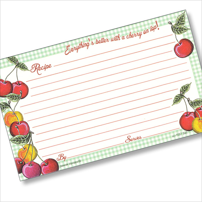 3 x 5 Gingham Cherry Recipe Card 3 x 5 Gingham Cherry Recipe Card