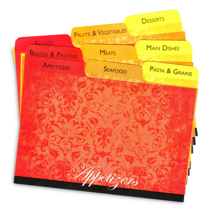 4x6 Tabbed Dividers for Recipe Cards - Velvet - 9 ea 4x6 Tabbed Dividers for Recipe Cards - Velvet - 9 ea