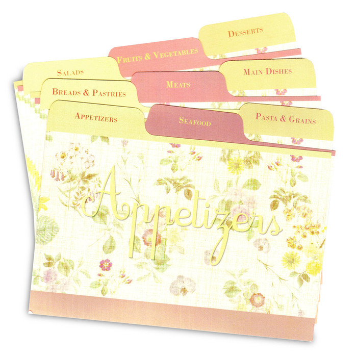 4x6 Tabbed Recipe Card Dividers - Lemon Linen - 9 ea 4x6 Tabbed Recipe Card Dividers - Lemon Linen - 9 ea