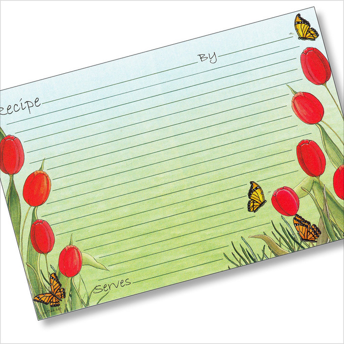 4x6 Red Tulips Recipe Card 40ea 4x6 Red Tulips Recipe Card 40ea
