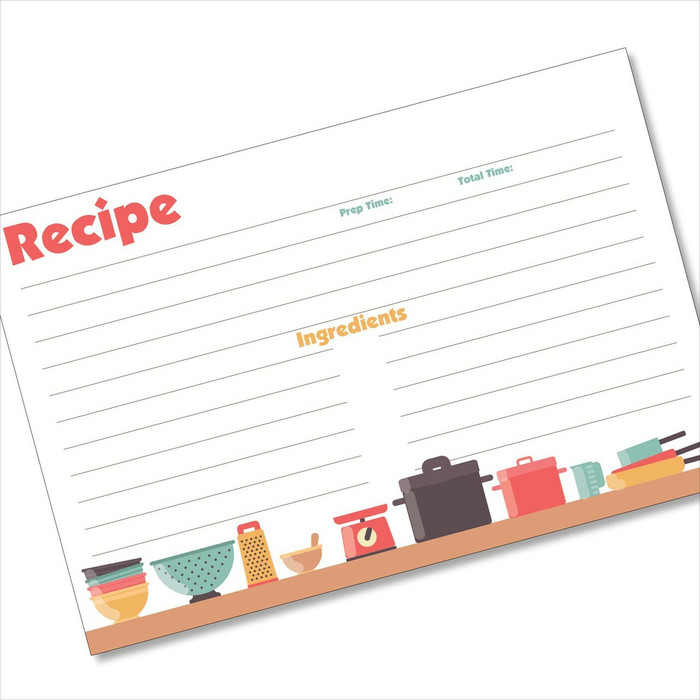 4x6 Recipe Card Pots and Pans White 40ea 4x6 Recipe Card Pots and Pans White 40ea