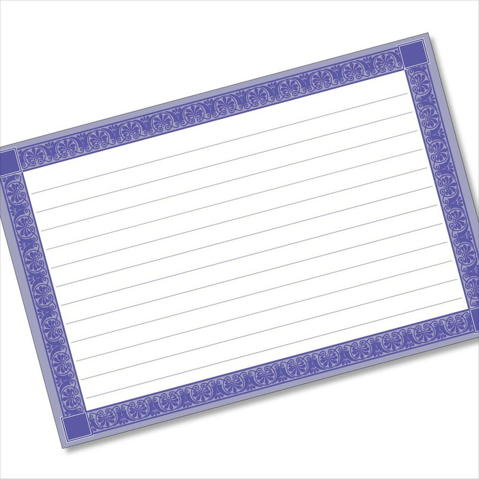4x6 Recipe Card Rectangle Framed Blue 40ea 4x6 Recipe Card Rectangle Framed Blue 40ea
