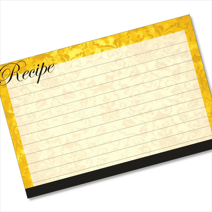 4x6 Recipe Card Velvet Vintage Wallpaper Yellow 40ea 4x6 Recipe Card Velvet Vintage Wallpaper Yellow 40ea