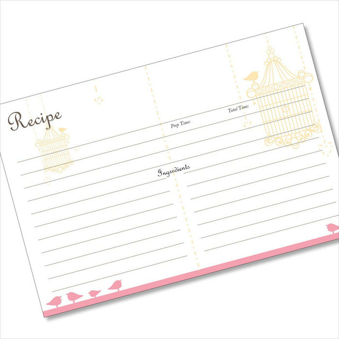 4x6 Recipe Card Little Bird Told Me Pink and Gold 40ea 4x6 Recipe Card Little Bird Told Me Pink and Gold 40ea