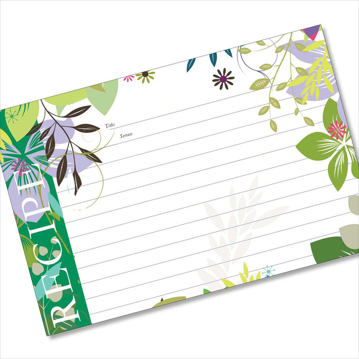 4x6 Recipe Card Jungle Boogie Green 40ea 4x6 Recipe Card Jungle Boogie Green 40ea