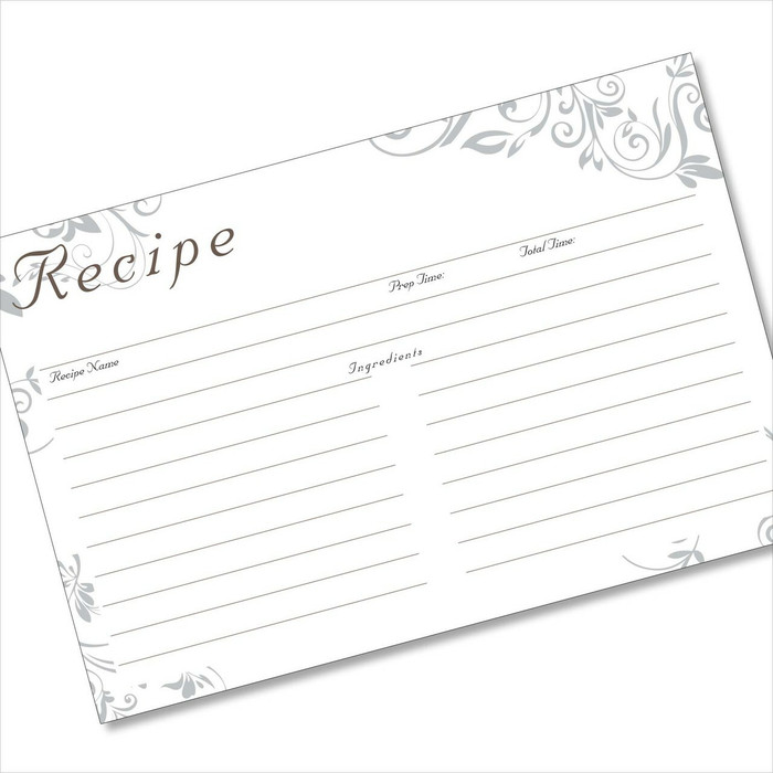4x6 Recipe Card Silver Swirls Grey 40ea 4x6 Recipe Card Silver Swirls Grey 40ea