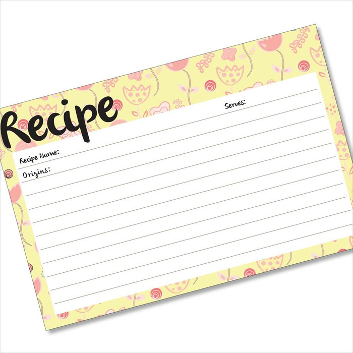 4x6 Recipe Card Flowerama Mama Pink and Lemon 40ea 4x6 Recipe Card Flowerama Mama Pink and Lemon 40ea