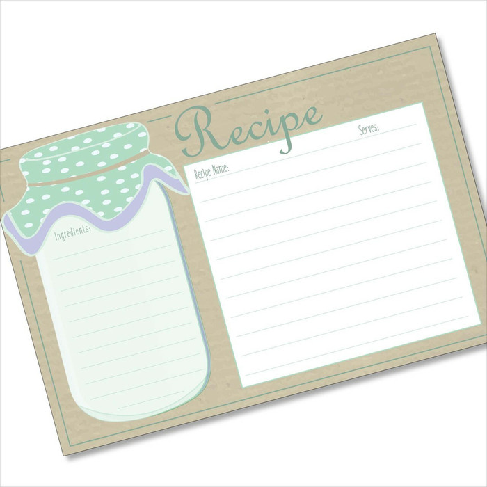 4x6 Recipe Card Purple and Tan Mason Jar 40ea 4x6 Recipe Card Purple and Tan Mason Jar 40ea