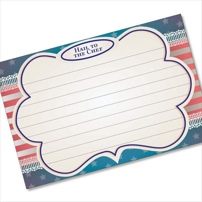 4x6 Recipe Card Hail to the Chef Patriotic 40ea 4x6 Recipe Card Hail to the Chef Patriotic 40ea