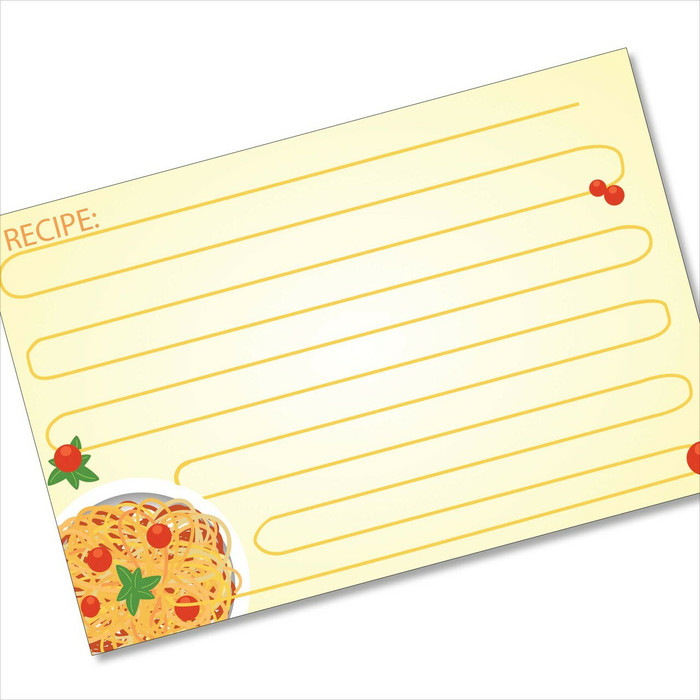 4x6 Recipe Card Spaghetti Lines Orange 40ea 4x6 Recipe Card Spaghetti Lines Orange 40ea