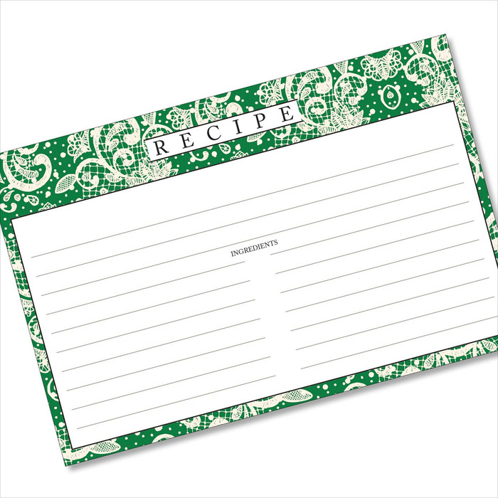 4x6 Recipe Card Lace Settings Forest Green 40ea 4x6 Recipe Card Lace Settings Forest Green 40ea