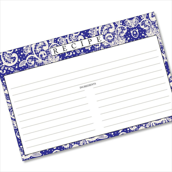 4x6 Recipe Card Lace Settings Midnight Blue 40ea 4x6 Recipe Card Lace Settings Midnight Blue 40ea