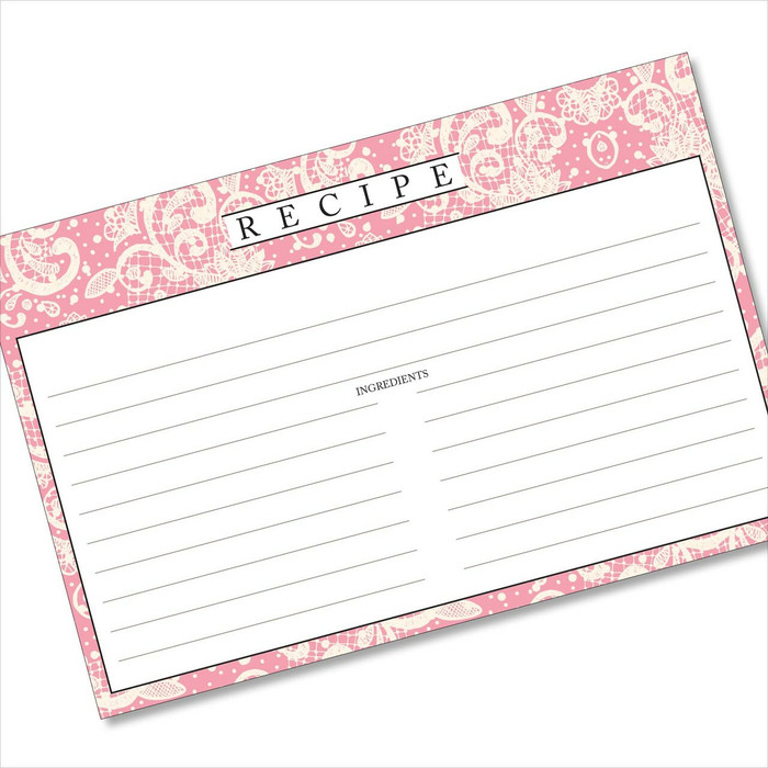 4x6 Recipe Card Lace Settings Light Pink 40ea 4x6 Recipe Card Lace Settings Light Pink 40ea