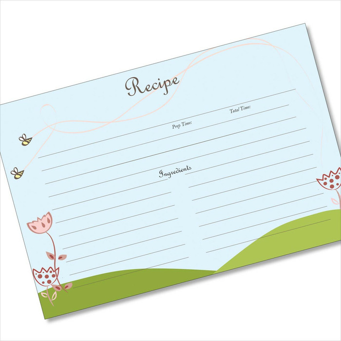 4x6 Recipe Card Bee Swoops Blue 40ea 4x6 Recipe Card Bee Swoops Blue 40ea